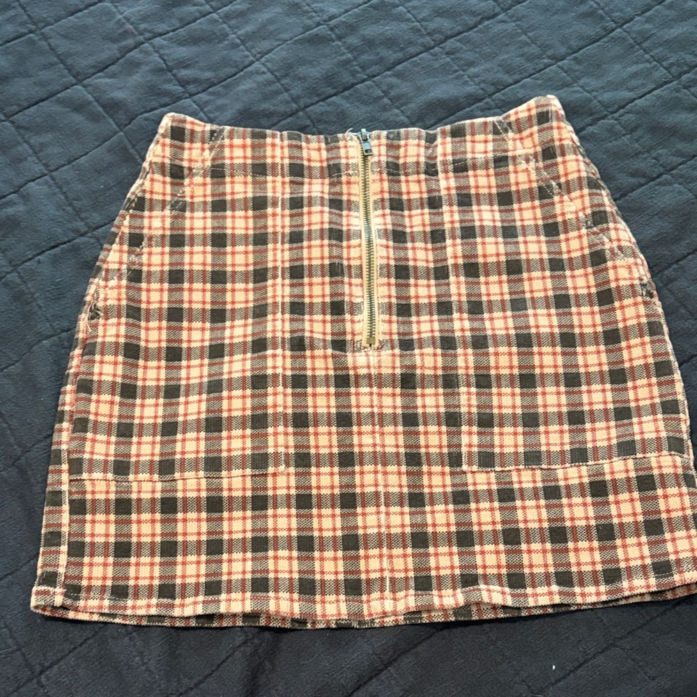 Wild Fable Checkered Mini Skirt with Front Zipper